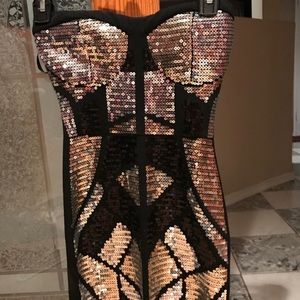 Black and silver cocktail dress